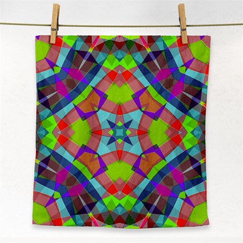 Farbenpracht Kaleidoscope Pattern Face Towel from ArtsNow.com Front