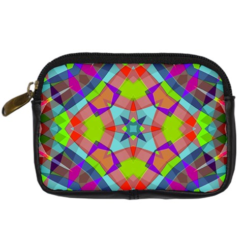 Farbenpracht Kaleidoscope Pattern Digital Camera Leather Case from ArtsNow.com Front