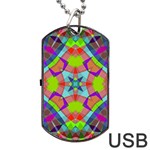 Farbenpracht Kaleidoscope Pattern Dog Tag USB Flash (Two Sides)