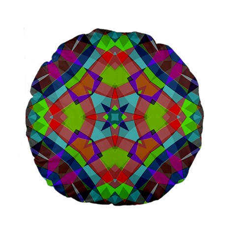 Farbenpracht Kaleidoscope Pattern Standard 15  Premium Round Cushions from ArtsNow.com Front