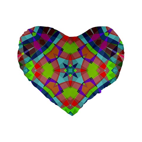 Farbenpracht Kaleidoscope Pattern Standard 16  Premium Heart Shape Cushions from ArtsNow.com Front