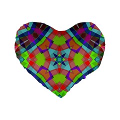 Farbenpracht Kaleidoscope Pattern Standard 16  Premium Heart Shape Cushions from ArtsNow.com Front