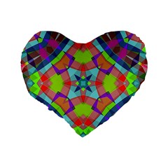 Farbenpracht Kaleidoscope Pattern Standard 16  Premium Heart Shape Cushions from ArtsNow.com Back