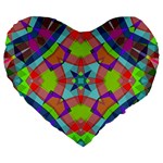 Farbenpracht Kaleidoscope Pattern Large 19  Premium Heart Shape Cushions