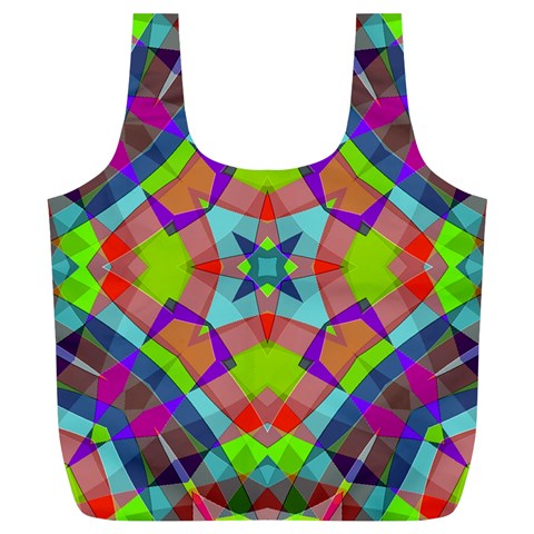 Farbenpracht Kaleidoscope Pattern Full Print Recycle Bag (XL) from ArtsNow.com Front