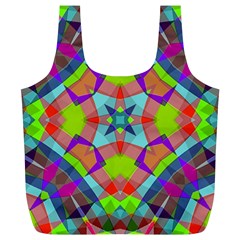 Farbenpracht Kaleidoscope Pattern Full Print Recycle Bag (XL) from ArtsNow.com Back