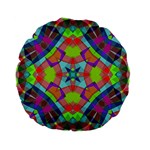 Farbenpracht Kaleidoscope Pattern Standard 15  Premium Flano Round Cushions