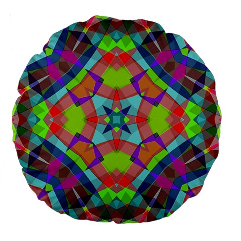 Farbenpracht Kaleidoscope Pattern Large 18  Premium Flano Round Cushions from ArtsNow.com Front