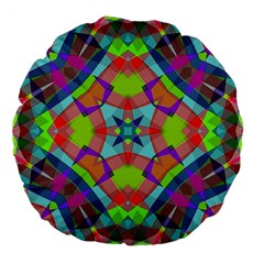 Farbenpracht Kaleidoscope Pattern Large 18  Premium Flano Round Cushions from ArtsNow.com Front