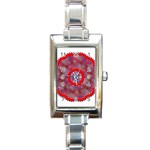 Tile Pattern Background Image Rectangle Italian Charm Watch