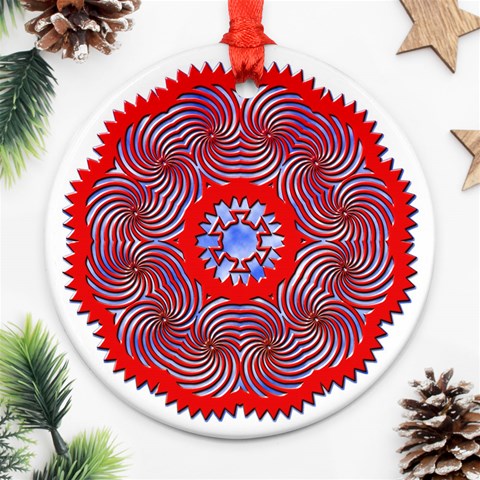 Tile Pattern Background Image Ornament (Round) from ArtsNow.com Front