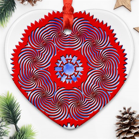 Tile Pattern Background Image Ornament (Heart) from ArtsNow.com Front
