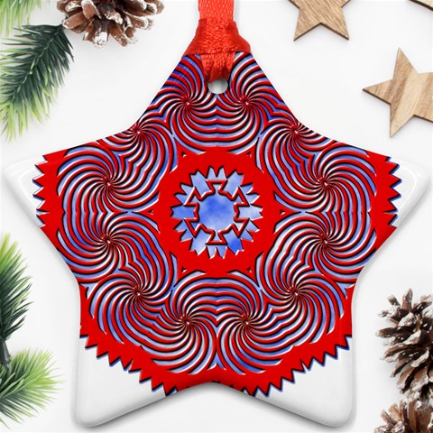 Tile Pattern Background Image Ornament (Star) from ArtsNow.com Front