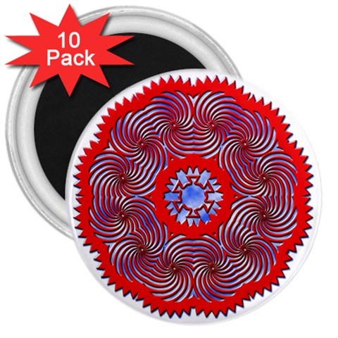 Tile Pattern Background Image 3  Magnets (10 pack)  from ArtsNow.com Front