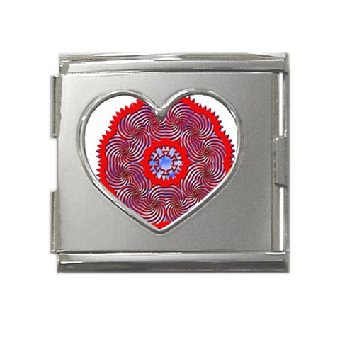 Tile Pattern Background Image Mega Link Heart Italian Charm (18mm) from ArtsNow.com Front