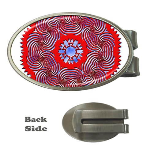 Tile Pattern Background Image Money Clips (Oval)  from ArtsNow.com Front