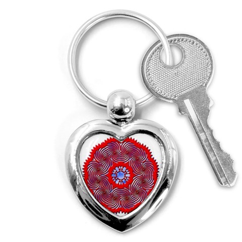 Tile Pattern Background Image Key Chain (Heart) from ArtsNow.com Front