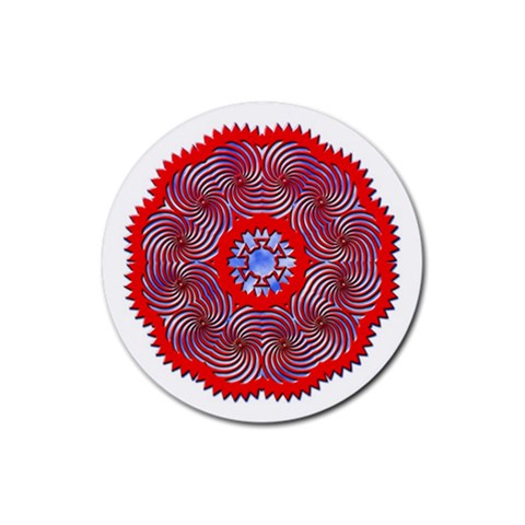 Tile Pattern Background Image Rubber Coaster (Round) from ArtsNow.com Front