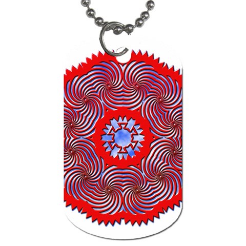 Tile Pattern Background Image Dog Tag (One Side) from ArtsNow.com Front