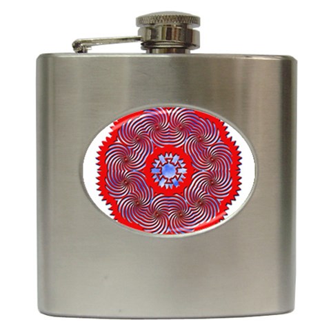 Tile Pattern Background Image Hip Flask (6 oz) from ArtsNow.com Front