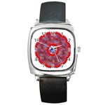 Tile Pattern Background Image Square Metal Watch