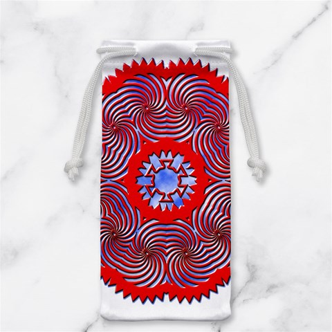 Tile Pattern Background Image Jewelry Bag from ArtsNow.com Back