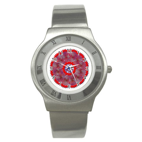 Tile Pattern Background Image Stainless Steel Watch from ArtsNow.com Front