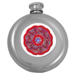 Tile Pattern Background Image Round Hip Flask (5 oz)