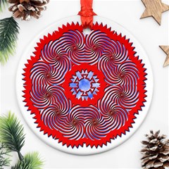 Tile Pattern Background Image Round Ornament (Two Sides) from ArtsNow.com Front