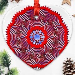 Tile Pattern Background Image Heart Ornament (Two Sides) from ArtsNow.com Back