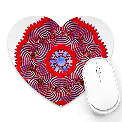 Tile Pattern Background Image Heart Mousepad from ArtsNow.com Front
