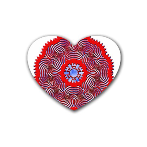 Tile Pattern Background Image Rubber Coaster (Heart) from ArtsNow.com Front
