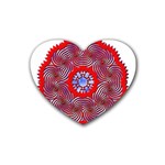 Tile Pattern Background Image Rubber Heart Coaster (4 pack)