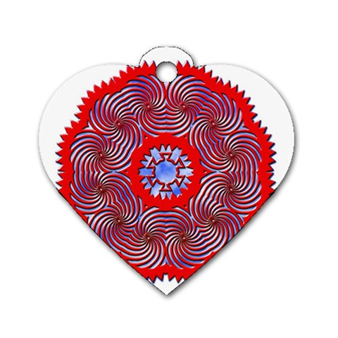 Tile Pattern Background Image Dog Tag Heart (One Side) from ArtsNow.com Front