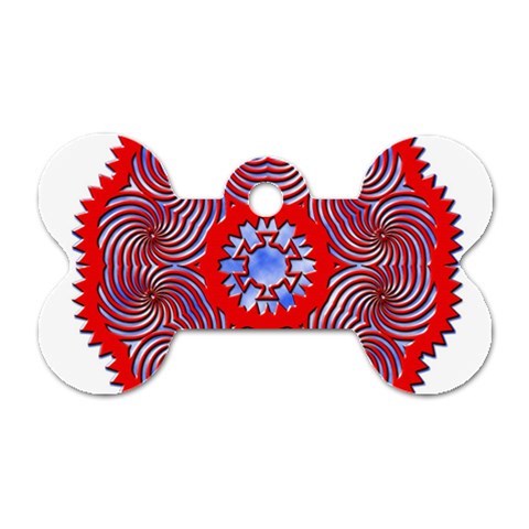 Tile Pattern Background Image Dog Tag Bone (Two Sides) from ArtsNow.com Front