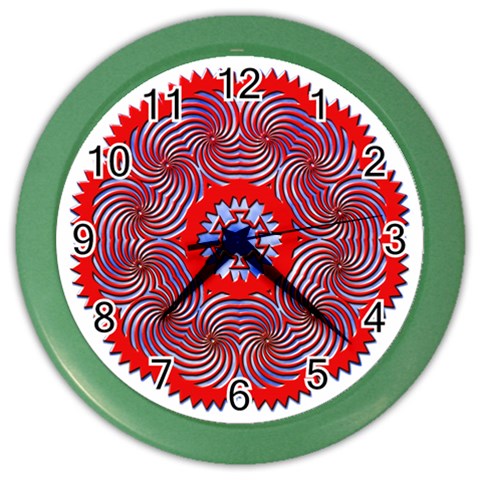 Tile Pattern Background Image Color Wall Clock from ArtsNow.com Front
