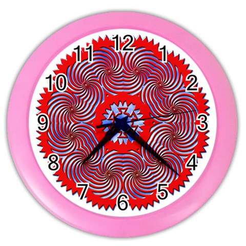 Tile Pattern Background Image Color Wall Clock from ArtsNow.com Front