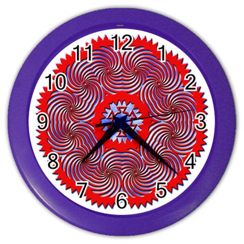 Tile Pattern Background Image Color Wall Clock from ArtsNow.com Front