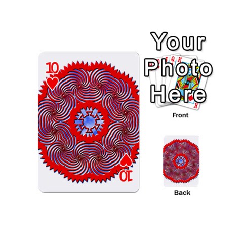 Tile Pattern Background Image Playing Cards 54 Designs (Mini) from ArtsNow.com Front - Heart10