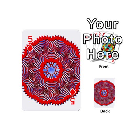 Tile Pattern Background Image Playing Cards 54 Designs (Mini) from ArtsNow.com Front - Diamond5