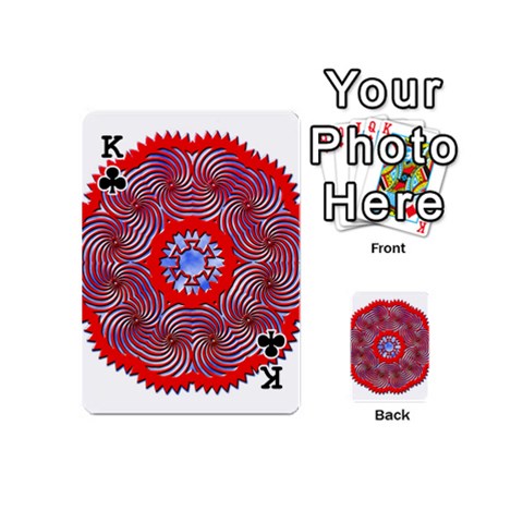 King Tile Pattern Background Image Playing Cards 54 Designs (Mini) from ArtsNow.com Front - ClubK