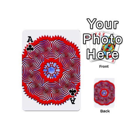 Ace Tile Pattern Background Image Playing Cards 54 Designs (Mini) from ArtsNow.com Front - ClubA