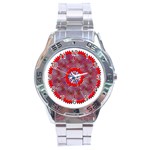 Tile Pattern Background Image Stainless Steel Analogue Watch