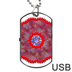 Tile Pattern Background Image Dog Tag USB Flash (Two Sides) from ArtsNow.com Back