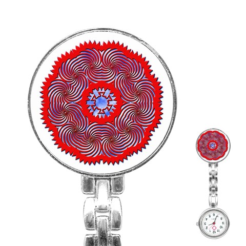 Tile Pattern Background Image Stainless Steel Nurses Watch from ArtsNow.com Front