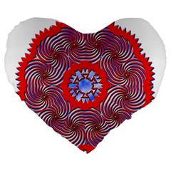 Tile Pattern Background Image Large 19  Premium Flano Heart Shape Cushions from ArtsNow.com Front