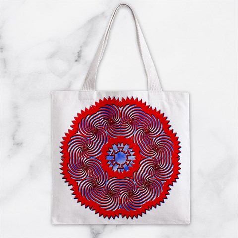 Tile Pattern Background Image Zipper Grocery Tote Bag from ArtsNow.com Front