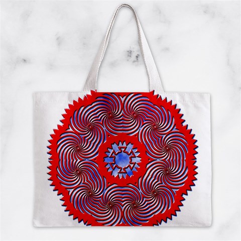 Tile Pattern Background Image Zipper Mini Tote Bag from ArtsNow.com Back