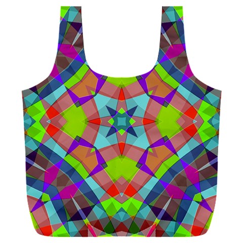 Farbenpracht Kaleidoscope Pattern Full Print Recycle Bag (XXL) from ArtsNow.com Front
