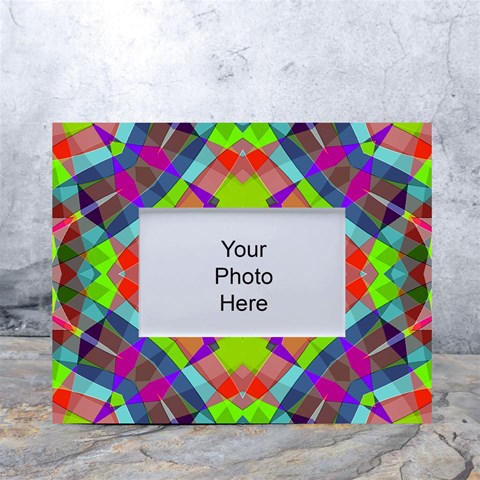 Farbenpracht Kaleidoscope Pattern White Tabletop Photo Frame 4 x6  from ArtsNow.com Front